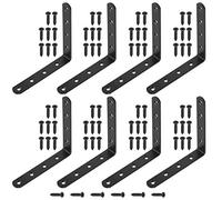 Hilitchi Black L Brackets Corner Brace Stainless Steel Right Angle Brackets (125MM)
