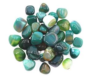 Hilitchi Green Agate Stone Tumbled Stones for Plants Cacti & Succulents Bedding, Vase Filler, Landscape Bottom Decoration (About 1lb(455g)/Bag)