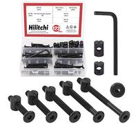 Hilitchi M6 120Pcs Black Hex Socket Head Screws Bolts Barrel Nuts Hardware Assortment Kit for Crib Baby Bed Furniture Cots and Chairs (40mm/50mm/60mm/70mm/80mm-Assortment Kit)