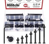 Hilitchi M6 140Pcs Black Hex Socket Head Screws Bolts Barrel Nuts Hardware Assortment Kit for Crib Baby Bed Furniture Cots and Chairs (20-80mm Assortment Kit)