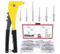 Hilitchi Professional Pop Rivet Gun with Assorted 210Pcs Aluminum Rivets Assortment Kit for Sheet Metal, Automotive, and Duct Work