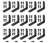 Hilitchi Stainless Steel Black L Bracket Corner Brace 90 Degree Right Angle Brackets Sets with Screws Corner Fastener for Shelves Steel Joints Support (65mm, 15 Pack)
