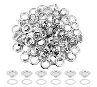 Hilitchi Thicken Grommet Eyelet Set Eyelet Hole Metal Grommet (Silver, 1/2 Inch - 12mm)