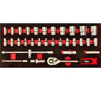 Hilka Socket Set 32 pce metric 1/2 " drive tool kit in eva foam