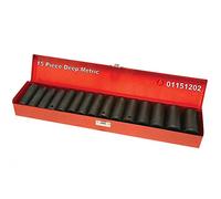 Hilka Tools Deep Impact Socket Set 01151202 - 1/2-inch Drive - 15-Piece Metric