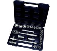 Hilka 01202502 1/2-Inch Drive Socket Set Metric (25-Piece), Black
