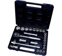 Hilka 01202502 1/2-Inch Drive Socket Set Metric (25-Piece), Black