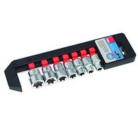 Hilka 02270700 3/8-inch Drive Pro Craft TX Star Socket Set Metric of 7 pieces, Chrome vanadium satin finish
