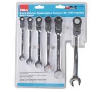 Hilka 11405006 6 PCE Ratchet Spanner Set with Flexible Head Metric