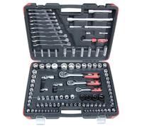 Hilka 120 Piece Socket Spanner Set 1/4" 3/8" 1/2" Drive Metric Tool Kit 01120003
