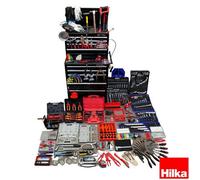 Hilka 1730 Piece Mechanics Tool Kit With Heavy Duty 15 Drawer Tool Chest & Trolley, Sockets Spanners Wrenches Screwdrivers