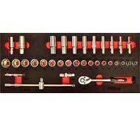 Hilka 3/8" Drive Socket Set - Metric 34pc Tool Kit in EVA Foam Tray 02393438