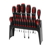 Hilka Tools Screwdriver Set 32700018 – 18-piece Flat & Phillips Set with Storage Rack
