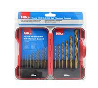 Hilka 49707015 15 PCE HSS Drill Bit Set Titanium Coated