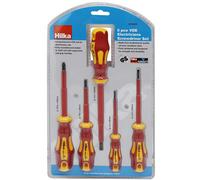 Hilka 5 Piece Vde Insulated Electricians 1000Volt Screwdriver Set
