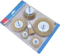 Hilka 51960250 6 pce Wire Brush Set for Drills