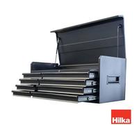Hilka 55 Inch Industrial 8 Drawer Tool Chest, Heavy Duty Steel, Ball Bearing Drawers, Lockable Storage, Power Strip, Graphite.
