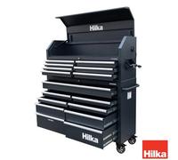 Hilka 56" 16 Drawer Professional Tool Chest & Cabinet Combo Steel, Ball Bearing Slides, Built-In Power Strip, Lockable Storage
