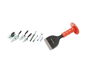 Hilka 66416006 6 PCE Soft Grip Trowel Set, Blue & 4" Brick Bolster W/Grip