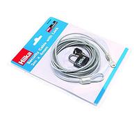 Hilka 70103300 3m x 4mm Security Cable with Lock - Silver