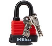 Hilka 70828040 Weather Resistant Keyed Alike Padlock (2-Piece), red, 40mm