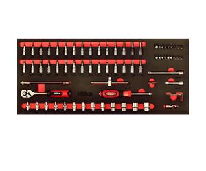 Hilka 75pc 1/4 Drive Socket Set Metric Ratchet Bits EVA Foam Tray