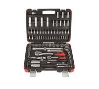 Hilka Tools Socket Set 01110094 - 94-Piece 1/4 & 1/2-Inch, Black/Silver