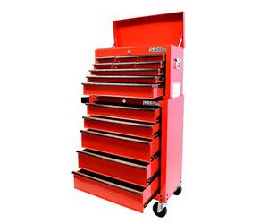 Hilka C314BBS Heavy Duty 14 Drawer Combination Unit with Ball Bearing Slides,Medium, Red