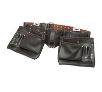 Hilka HD Leather Double Tool Belt - Heavy Duty Oil Tanned - 6 Pockets & Buckle