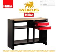 HILKA Heavy Duty 2 Drawer Work Bench 1311 x 460 x 962mm All Steel Powder Coated