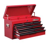 Hilka Heavy Duty 6 Drawer Tool Chest Garage Workshop Red Steel Cabinet UK Mobile