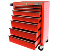 Hilka Tools 7-Drawer Heavy Duty Trolley – Ball Bearing Slides – Red