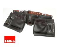 HILKA Heavy Duty Oil Tanned Double Leather Tool Belt Pro Joiners Pouch
