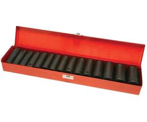 Hilka Impact Socket Set Metric Half Inch 1/2" Deep Drive 15 Piece Sockets Kit