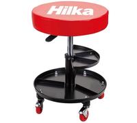 Hilka Mechanics Seat & Storage Adjustable Garage Workshop Roller Creeper Stool