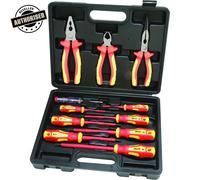 Hilka Pro-Craft 34688011 Red Yellow VDE Screwdriver and Plier Set - 11 Piece
