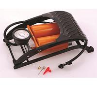 Hilka RAC-HP148 Heavy Duty Double Barrel Foot Pump, Orange/Black, Orange/Black