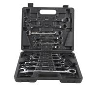 HILKA RATCHET RING SPANNER SET 12PC REVERSIBLE WRENCH METRIC IN CASE 11404012