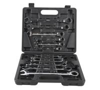 Hilka Ratchet Spanner Set - 12 Piece Metric 8-19mm Combination Wrench Kit