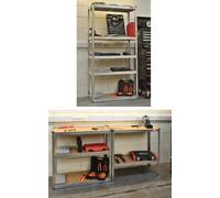 Hilka Tools Boltless Shelving SHG5175 – 5-Tier 175 kg Capacity – Silver 42 cm