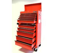 Hilka Tool Cabinet 14 Drawer Red Metal Storage Chest Trolley Roll Cab Box Unit