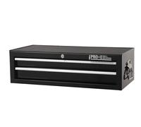 Hilka Tool Storage Chest Box Black Steel Metal 2 Drawer Add On Unit Toolbox