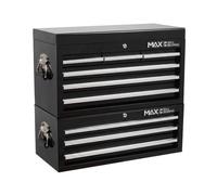 Hilka Tool Chest Box Professional 9 Drawer Black Metal Storage Cabinet Unit Set