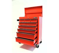 Hilka Tools G301T8BBS Heavy Duty 8 Drawer Trolley with Lid Storage Bbs - Red 33v x 67.8 x76.6