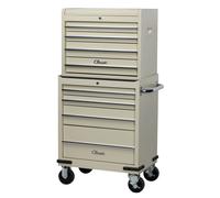 Hilka Tool Chest Trolley Classic Car Cream Metal Storage Roll Cabinet Wheels Box