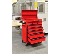 Hilka Tools G301T8BBS Heavy Duty 8 Drawer Trolley with Lid Storage Bbs - Red 33v x 67.8 x76.6