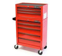 Hilka Tool Trolley Cabinet & Tool Chest Box - 8 Drawer Garage Storage Set