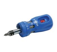Hilka Tools 37012112 12-in-1 Stubby Ratchet Screwdriver, Blue