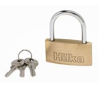 Hilka Tools 70750050 Slim Pad Lock, Brass, 50 mm