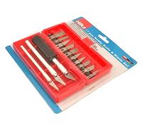Hilka Tools 73200017 Hobby Knife and Blade Set - Red (17-Piece)